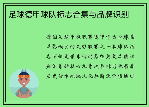 足球德甲球队标志合集与品牌识别